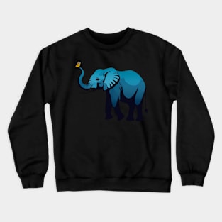 Elephant Playing With Monarch Butterfly Crewneck Sweatshirt